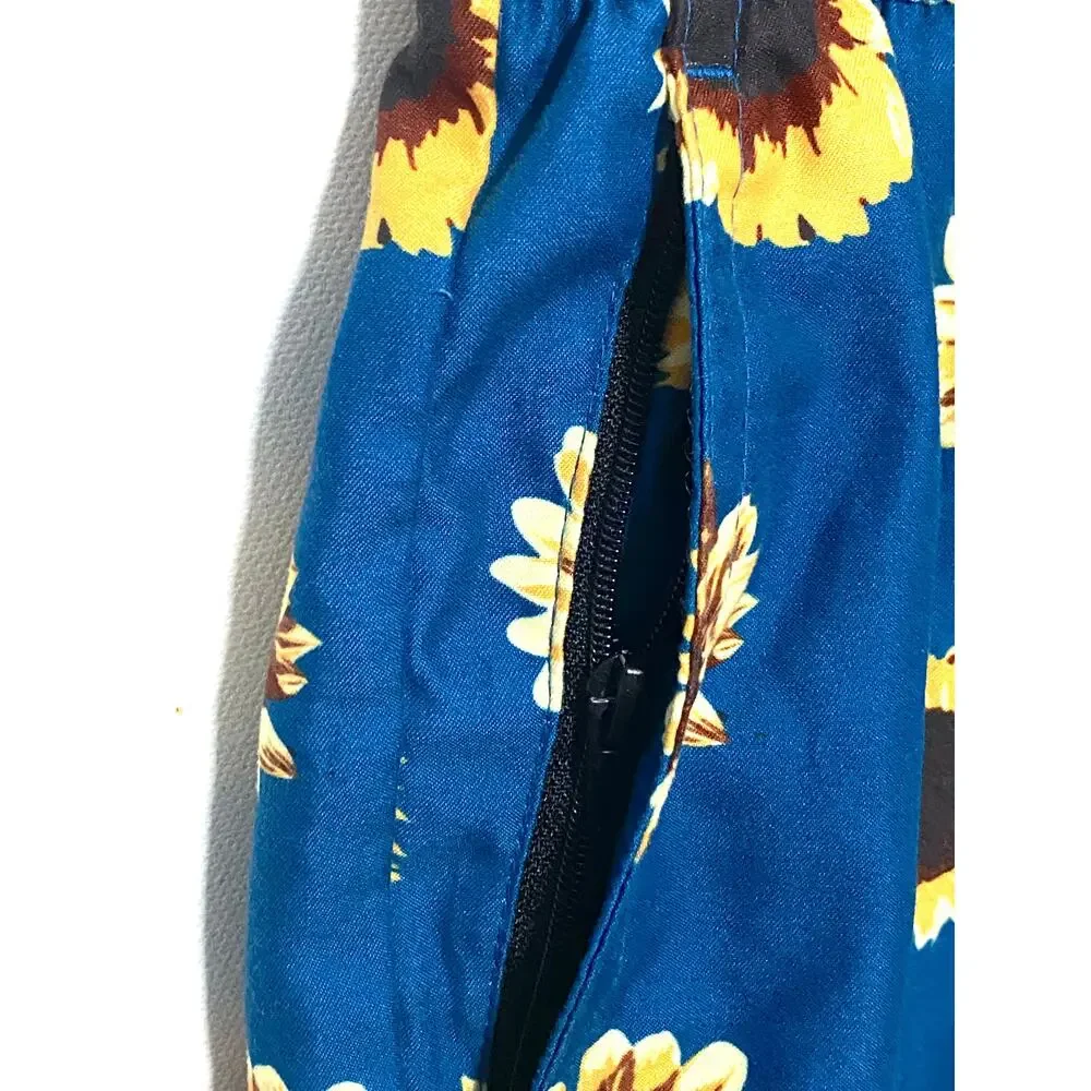 Empyre Grom Sunflowers Swim Board Shorts Mens S Zip Pocket Vacation Summer